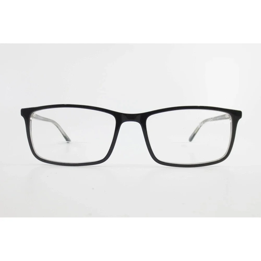 Black Clear Rectangular Eyeglasses Full Rim Frame 59-18-145 37519